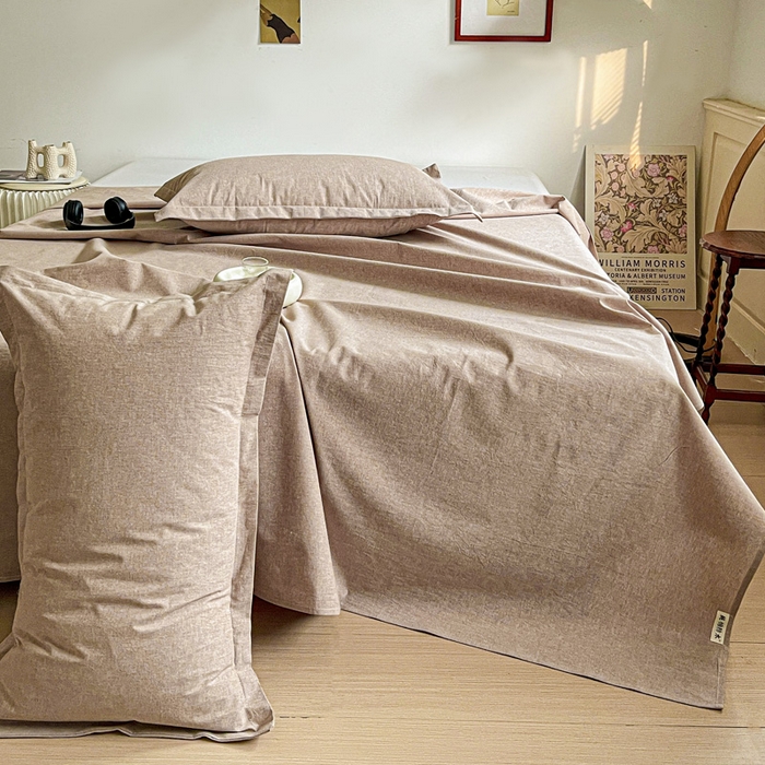 91家纺网 家纺一手货源 找家纺 久云居 2025新款亲肤舒适全棉色织防水床单 卡其