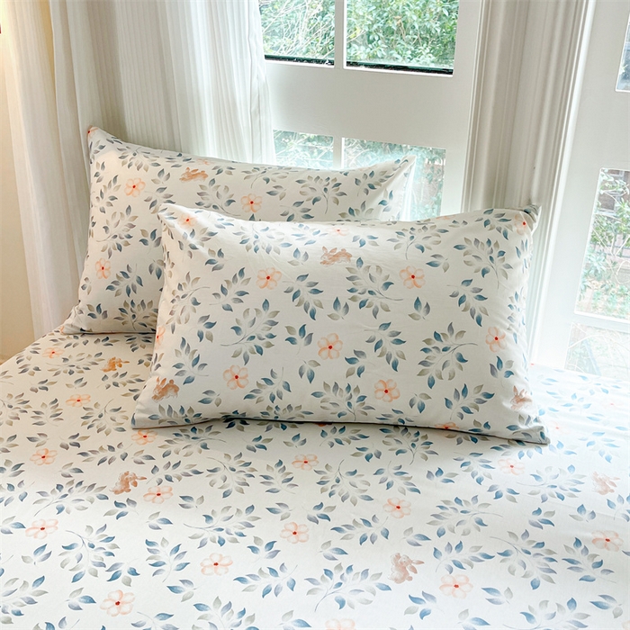 91家纺网 家纺一手货源 找家纺 宝士康家纺 2025新款10A抗菌全棉印花床笠 沁心乐园