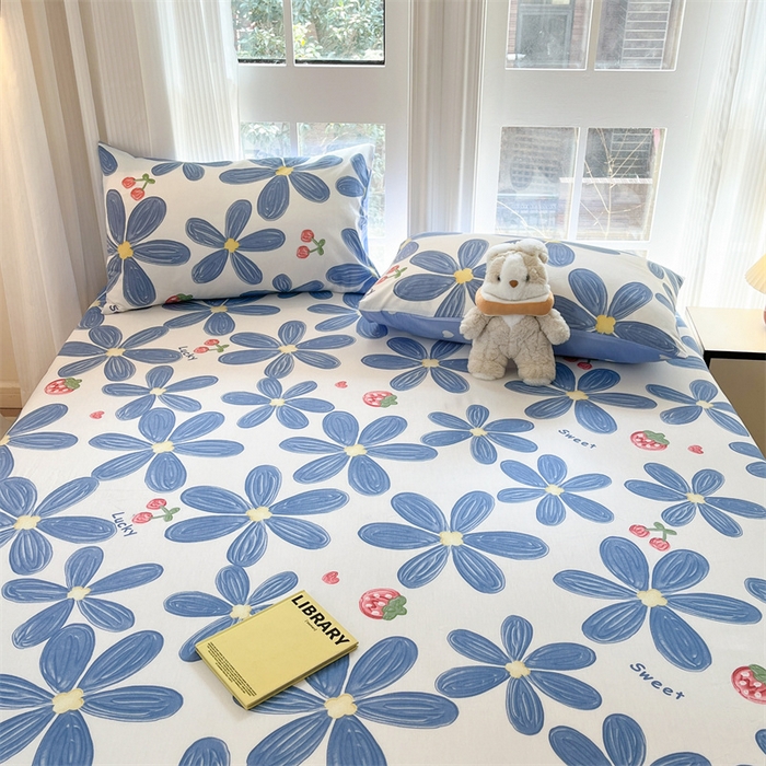 91家纺网 家纺一手货源 找家纺 宝士康家纺 2025新款10A抗菌全棉印花床笠 小情调