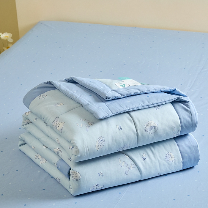 91家纺网 家纺一手货源 找家纺 宝士康家纺 2025新款10A抗菌全棉夏被 被子被芯 布偶小熊