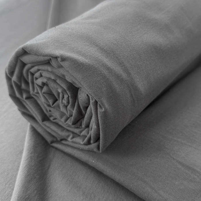 91家纺网 家纺一手货源 找家纺 2025新款全棉A类简约素色水洗棉纯棉单床笠 高级灰