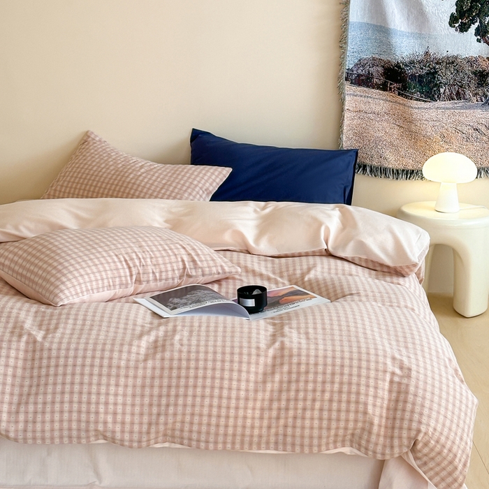 91家纺网 家纺一手货源 找家纺 例外Home 2025春夏新款全棉纯棉色织提花四件套-星辰 星辰-浅粉 会员-10