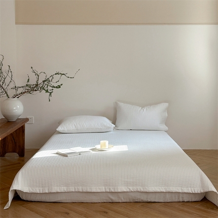 漫调家纺 2025新款双面60S贡缎床盖夏被 珍珠白