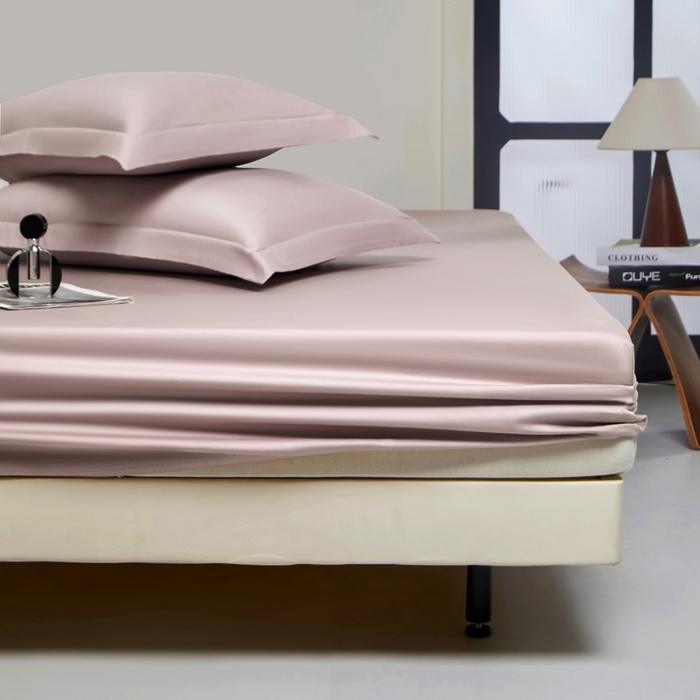 91家纺网 家纺一手货源 找家纺 秀色家纺 2024新品 A类100支双股长绒棉单品床笠 梦易-粉末白