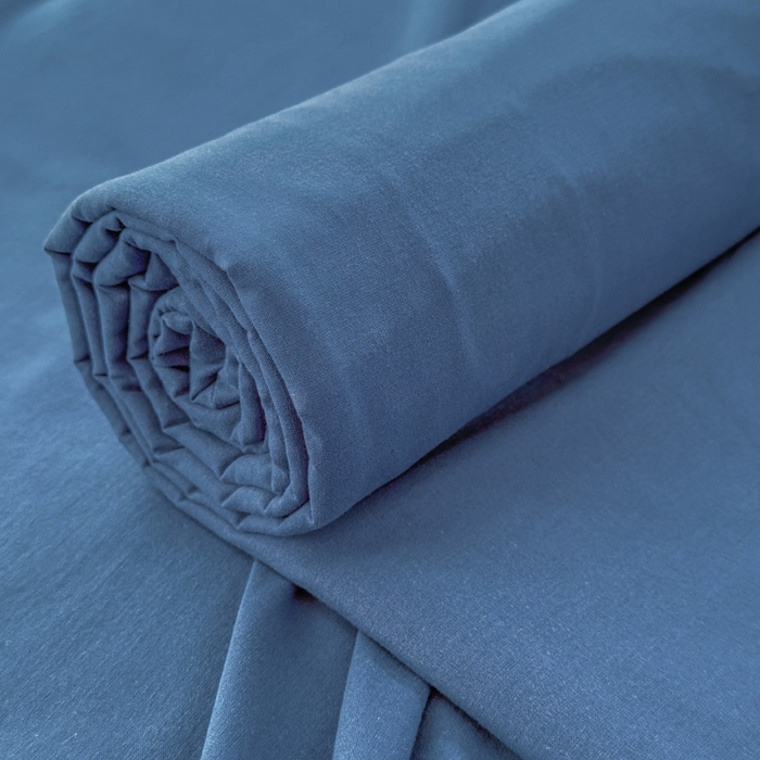 91家纺网 家纺一手货源 找家纺 2025新款全棉A类简约素色水洗棉纯棉单床笠 宝石蓝