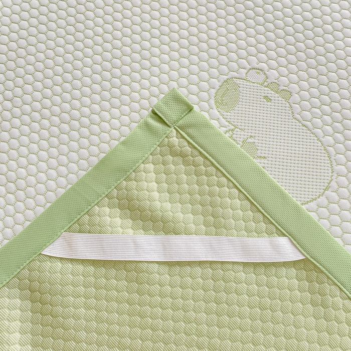 91家纺网 家纺一手货源 找家纺 春寻家纺 2025新款冰豆豆冰丝凉席-卡皮巴拉系列 床单款-卡皮巴拉-绿