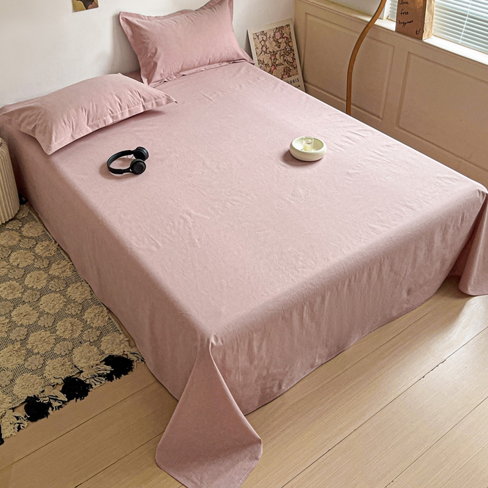 91家纺网 家纺一手货源 找家纺 久云居 2025新款亲肤舒适全棉色织防水床单 藕粉