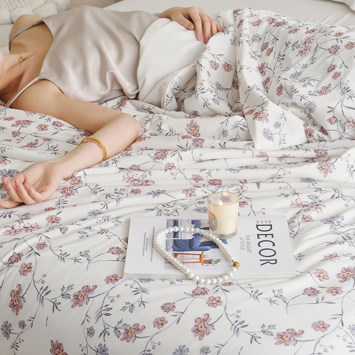 91家纺网 家纺一手货源 找家纺 梦恬佳 2025新款印花凉感丝夏凉被 春上