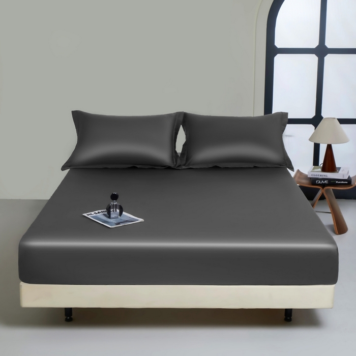 91家纺网 家纺一手货源 找家纺 秀色家纺 2024新品 A类100支双股长绒棉单品床笠 梦易-帝王灰