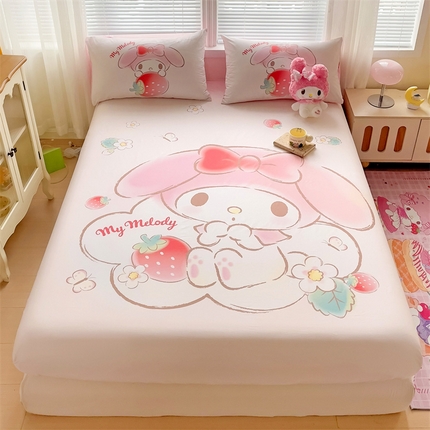 91家纺网 家纺一手货源 找家纺 名兮2025新款全棉纯棉大版经典奥特曼床笠【含防伪标】 草莓美乐蒂