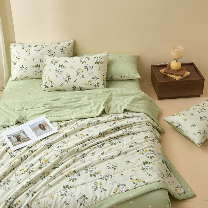 91家纺网 家纺一手货源 找家纺 宝士康家纺 2025新款10A抗菌全棉夏被 被子被芯 花香雪