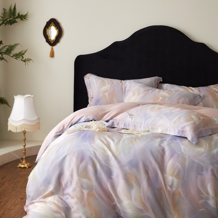 91家纺网 家纺一手货源 找家纺 金奇达家纺 2025新款竹玉清丝四件套-雅韵【标准号全网控价（折后券后）不低于元228元】 绚烂春日-粉