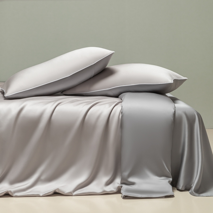 91家纺网 家纺一手货源 找家纺 爱彼家纺 2025新款麻绳款水洗冰丝四件套 麻绳款-雾霾高级灰