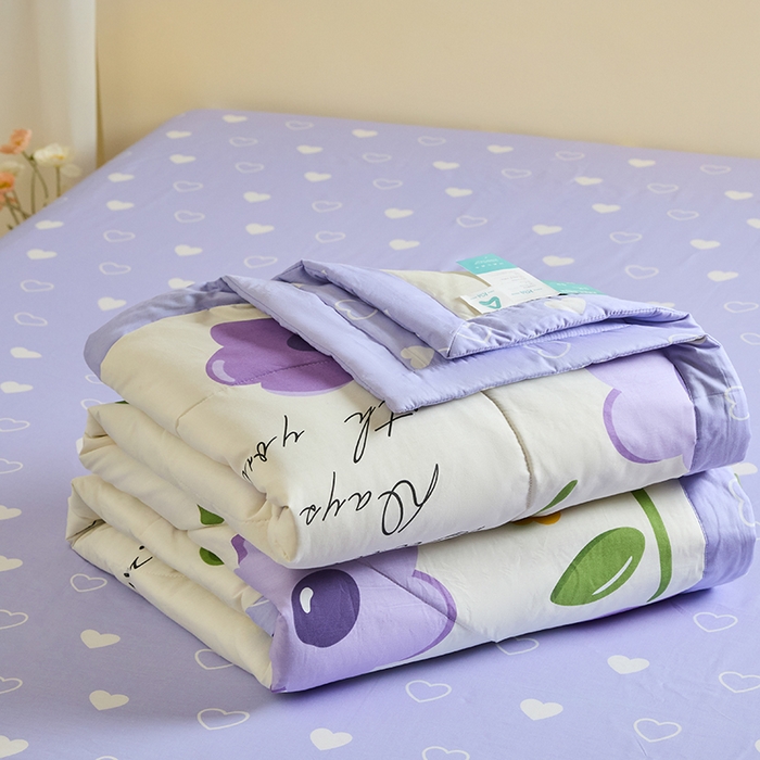 91家纺网 家纺一手货源 找家纺 宝士康家纺 2025新款10A抗菌全棉夏被四件套（床笠款） 幽梦紫曦