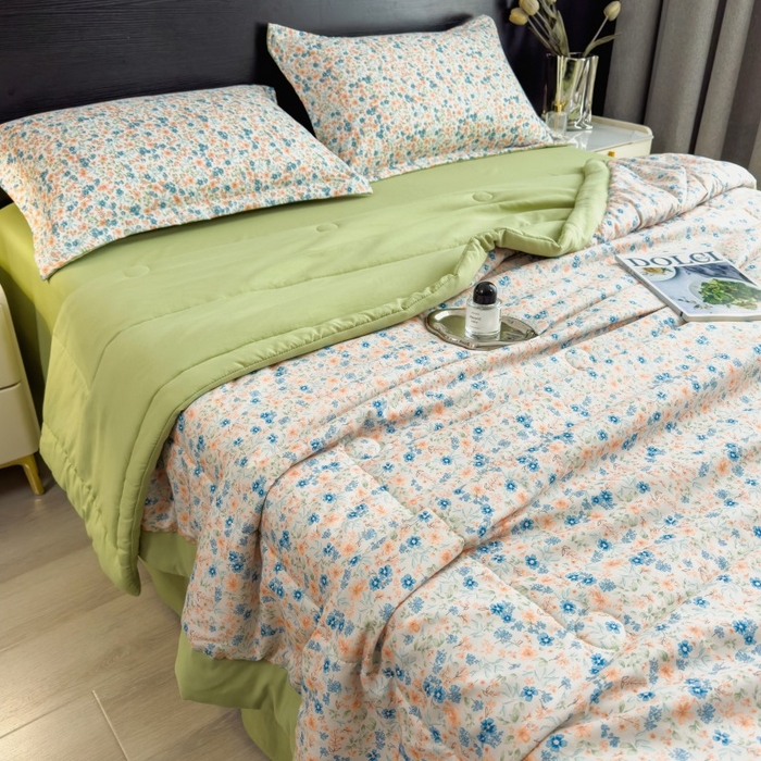 91家纺网 家纺一手货源 找家纺 宝士康家纺 2025新款10A抗菌双层纱印花夏被 朝花夕拾