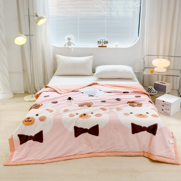 91家纺网 家纺一手货源 找家纺 曲之慕新款13372里外全棉夏被 悠米