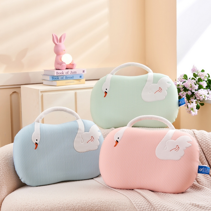 91家纺网 家纺一手货源 找家纺 芯链 2025新款凉感豆猫肚枕记忆枕枕头枕芯-天鹅款 天鹅款-绿