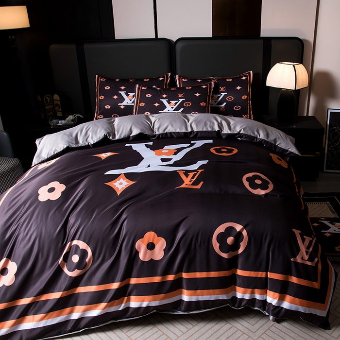 91家纺网 家纺一手货源 找家纺 爵仕家纺 2025新款轻奢潮牌水洗真丝四件套 挪威咖