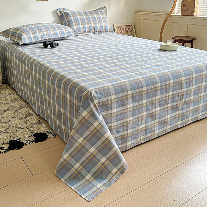 91家纺网 家纺一手货源 找家纺 久云居 2025新款亲肤舒适全棉色织防水床单 简兮兰