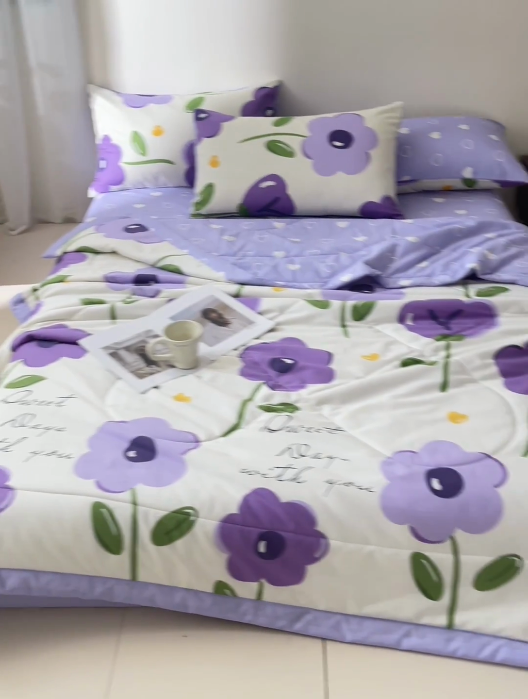 91家纺网 家纺一手货源 找家纺 宝士康家纺 2025新款10A抗菌全棉夏被四件套（床单款） 幽梦紫曦