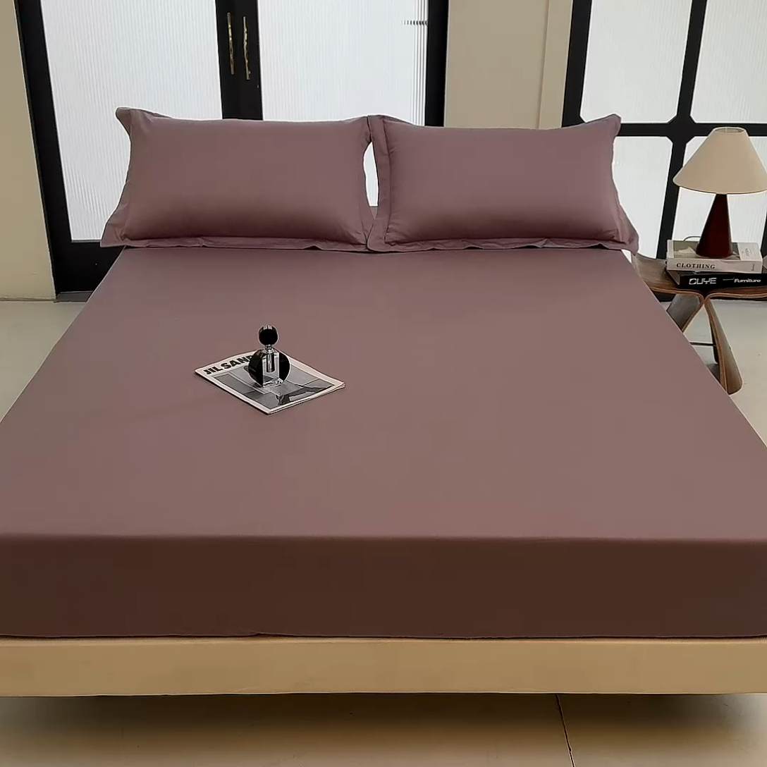 91家纺网 家纺一手货源 找家纺 秀色家纺 2024新品 A类100支双股长绒棉单品床笠 梦易-玉颜粉