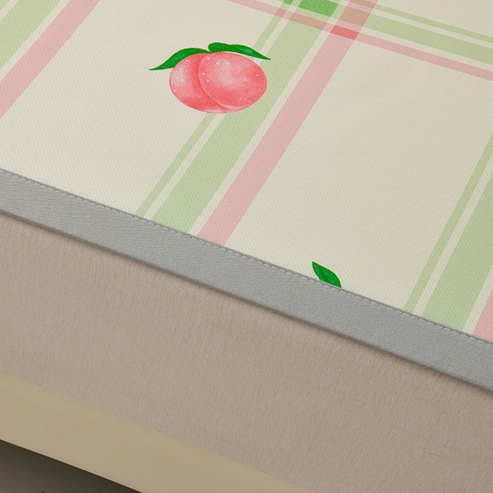 91家纺网 家纺一手货源 找家纺 简一 2025新款A类碳光印花数码冰丝凉席系列-床单款 水蜜桃-绿