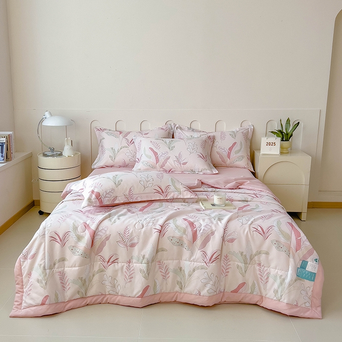 91家纺网 家纺一手货源 找家纺 宝士康家纺 2025新款10A抗菌针织夏被 夜来香