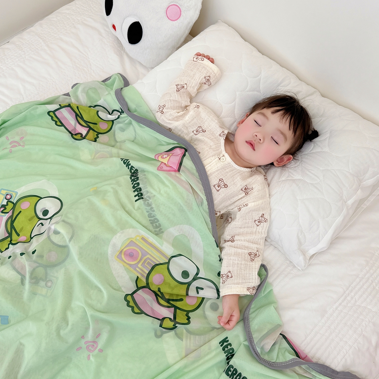 91家纺网 家纺一手货源 找家纺 兜米家居 2025新款三丽鸥夏季新品凉感毯盖毯 小青蛙