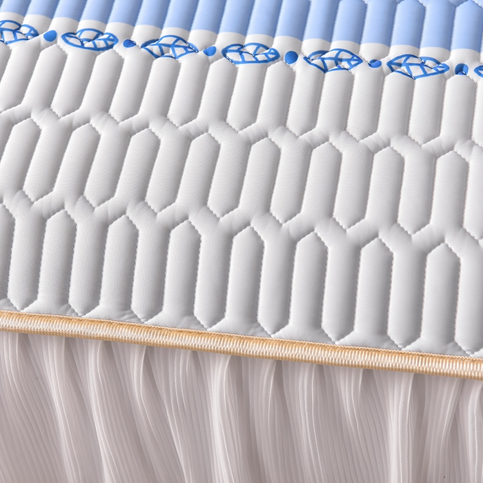 91家纺网 家纺一手货源 找家纺 炫拼家纺 2025新款凉感丝印花床裙款乳胶凉席三件套 夏薇花