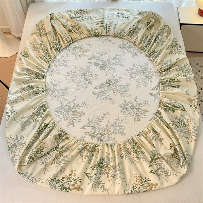 91家纺网 家纺一手货源 找家纺 宝士康家纺 2025新款10A抗菌全棉印花床笠 仙草