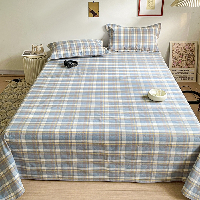 91家纺网 家纺一手货源 找家纺 久云居 2025新款亲肤舒适全棉色织防水床单 简兮兰