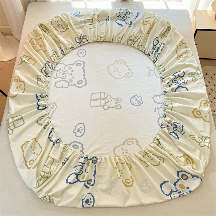 91家纺网 家纺一手货源 找家纺 宝士康家纺 2025新款10A抗菌全棉印花床笠 奶油布丁