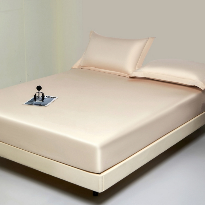 91家纺网 家纺一手货源 找家纺 秀色家纺 2024新品 A类100支双股长绒棉单品床笠 梦易-奶昔白