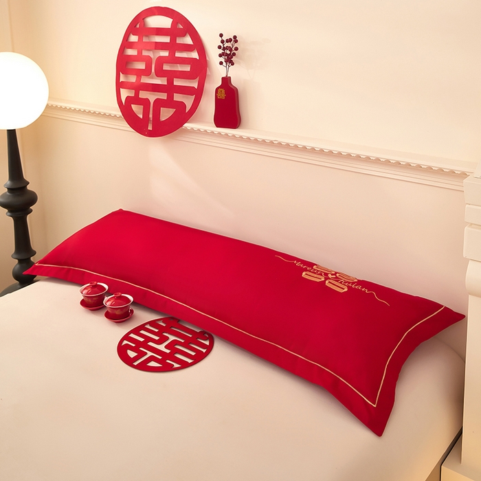 91家纺网 家纺一手货源 找家纺 三盛源 2025新款不起球高支高密不掉色长枕套 长枕套-比翼双飞