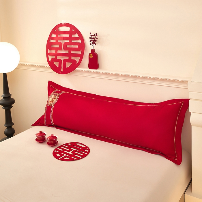 91家纺网 家纺一手货源 找家纺 三盛源 2025新款不起球高支高密不掉色长枕套 长枕套-喜结良缘