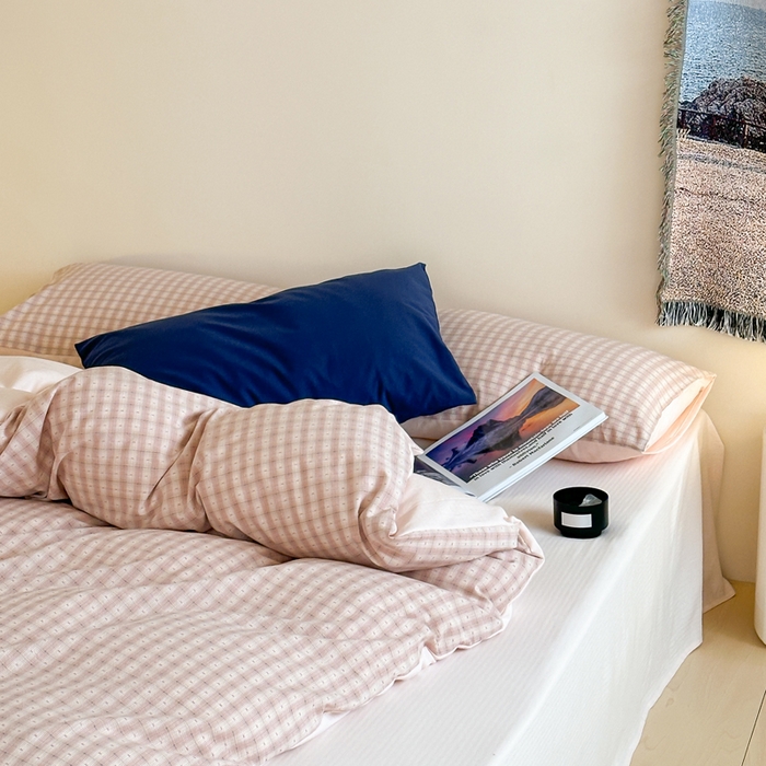 91家纺网 家纺一手货源 找家纺 例外Home 2025春夏新款全棉纯棉色织提花四件套-星辰 星辰-浅粉 会员-10