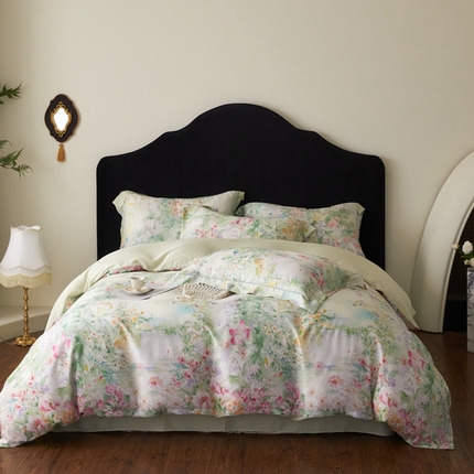 金奇达家纺 2025新款竹玉清丝四件套-雅韵【标准号全网控价（折后券后）不低于元228元】 悠悠风铃-青青