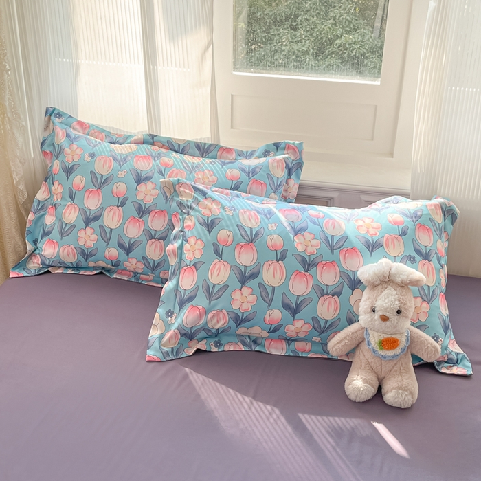 91家纺网 家纺一手货源 找家纺 宝士康家纺 2025新款水洗棉超声波压花夏被 被子被芯 郁金香