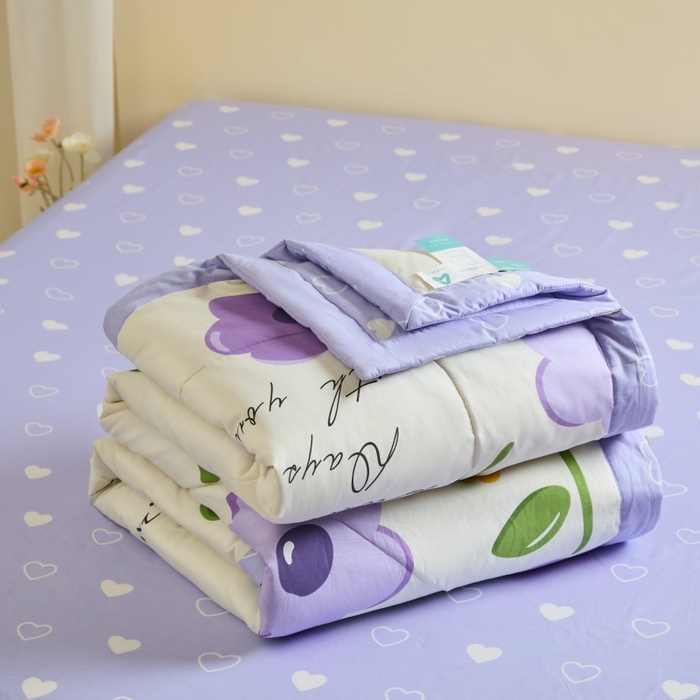 91家纺网 家纺一手货源 找家纺 宝士康家纺 2025新款10A抗菌全棉夏被四件套（床单款） 幽梦紫曦