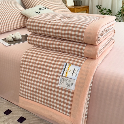 宝士康家纺 2025新款10A抗菌无印风夏被 被子被芯 玉小格