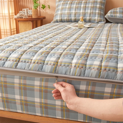 91家纺网 家纺一手货源 找家纺 （总）苏拉家居 2025新款无印风拉链式可拆6面全包夹棉绗缝床笠