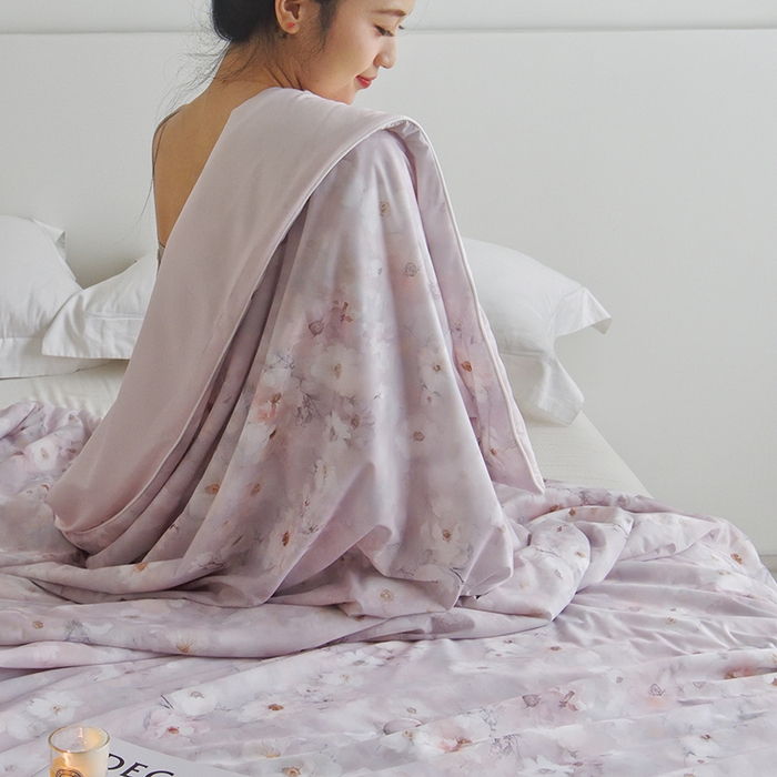 91家纺网 家纺一手货源 找家纺 （总）梦恬佳 2025新款印花凉感丝夏凉被