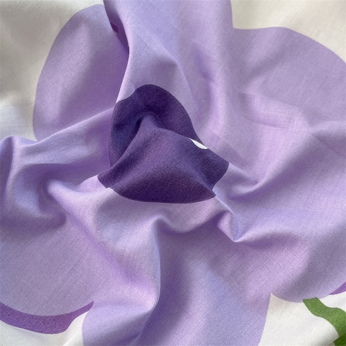 91家纺网 家纺一手货源 找家纺 宝士康家纺 2025新款10A抗菌全棉印花床笠 幽梦紫曦