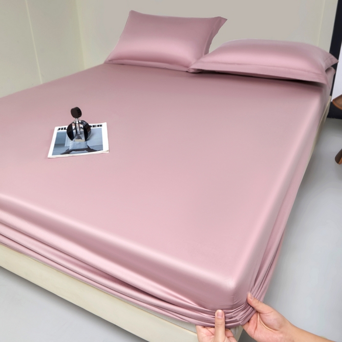 91家纺网 家纺一手货源 找家纺 秀色家纺 2024新品 A类100支双股长绒棉单品床笠 梦易-玉颜粉