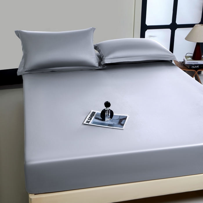 91家纺网 家纺一手货源 找家纺 秀色家纺 2024新品 A类100支双股长绒棉单品床笠 梦易-典雅灰