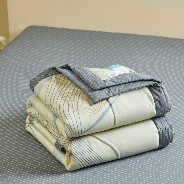 91家纺网 家纺一手货源 找家纺 宝士康家纺 2025新款10A抗菌全棉夏被四件套（床单款） 名爵黄