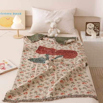 91家纺网 家纺一手货源 找家纺 （总）麻依 2025新款全棉纱布浴巾披肩旅行毯子