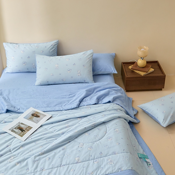 91家纺网 家纺一手货源 找家纺 宝士康家纺 2025新款10A抗菌全棉夏被 被子被芯 布偶小熊