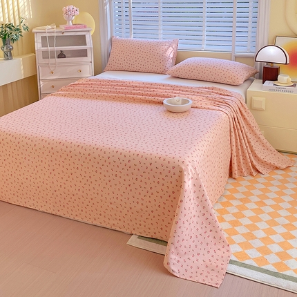 爱彼家纺 2025新款古艺原棉老粗布床单凉席-系列一 玫瑰花园