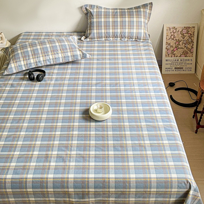 91家纺网 家纺一手货源 找家纺 久云居 2025新款亲肤舒适全棉色织防水床单 简兮兰